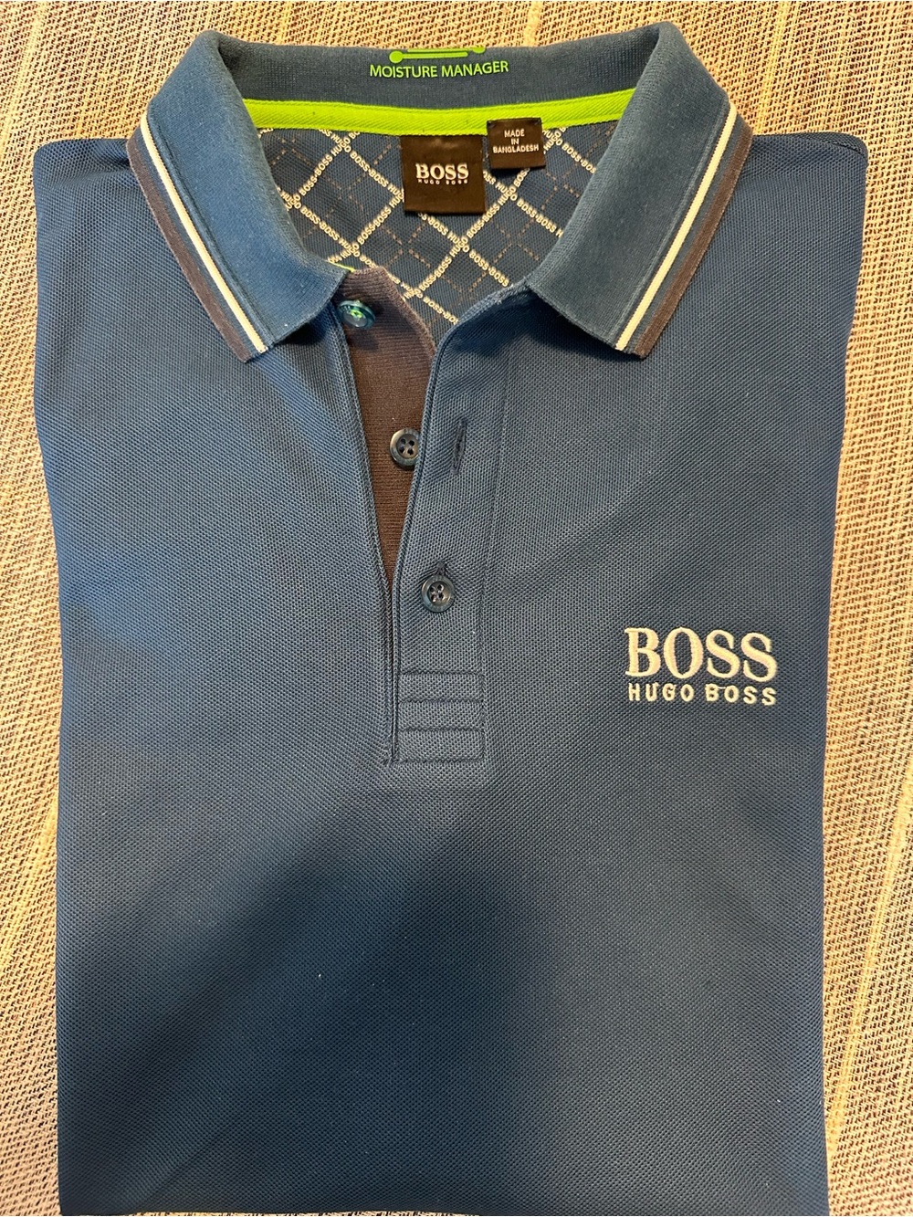 Hugo Boss Navy Polo with Contrast Trim